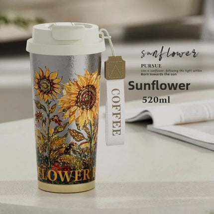 100% Pure Titanium Couples Coffee Mug - 520ml  Cup, Compact Portable for Office/Outdoor/Travel, Coffee Heat Retention