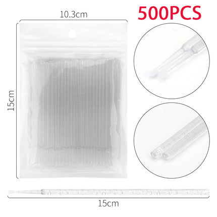 500/1000PCS Micro Brushes Eyelash Brushes Crystal Swab Microbrushes Eyelash Extension Tools Grafting Lash Removing Applicators