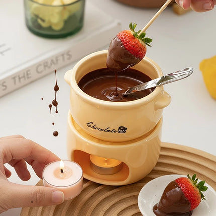 Ceramic Chocolate Melting Pot Heater | Household Constant Temperature Mini Ice Cream And Cheese Melting Machine,With Candle Warm