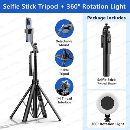 Tripod for Smartphone Light Camera,Tripods Stand with Wireless Bluetooth,Selfie Stick brackets with Phone Holder for Vlog/Video