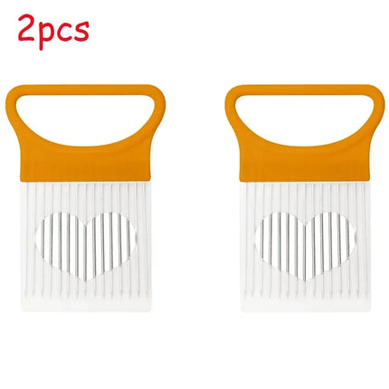 1/2/3/4pcs Effortlessly Slice Onions with this 1pc Colorful Onion Slicer Kitchen stainless steel potato chip onion holder