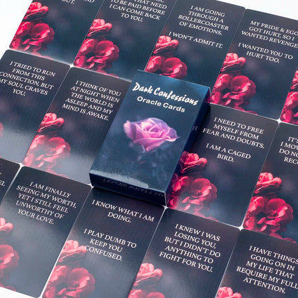 Dark Confession Oracle Cards Twin Flame Oracle Cards Love Keywords,Messages Deck, Dark Shadow 50Pcs Cards