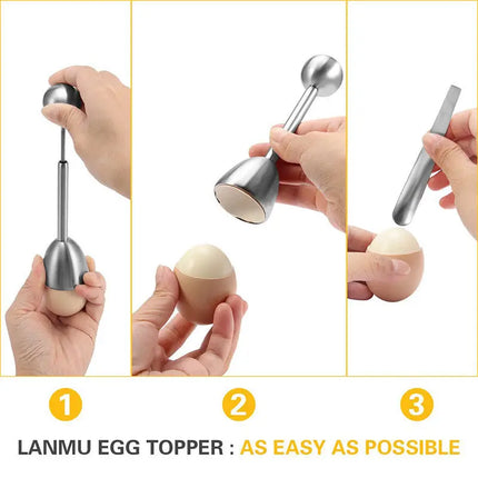 Stainless Steel Boiled Egg Topper Shell Top Knocker Opener   Kitchen Tool Cutter   Accessories  Gadget