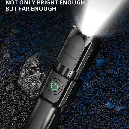 Powerful LED Flashlight Rechargeable USB Built-in Lithium Battery Waterproof Zoom Fishing Hunting Camping Tactical Flashlight