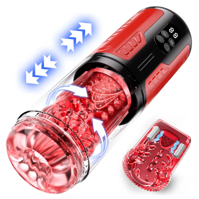 Automatic Male Masturbator Telescopic Rotation Men Masturbation Cup LCD Digital Simulation Blowjob Masturbator Sex Toy for Men