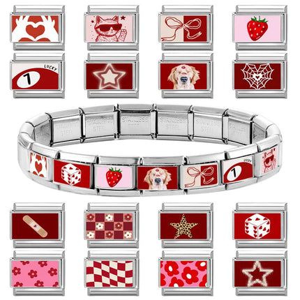 Wholesale Cute Animal Swimming Dogs Cats Sheep Charm Bracelet Fit 9mm Bracelet Stainless Steel Italian Links Making DIY Jewelrys