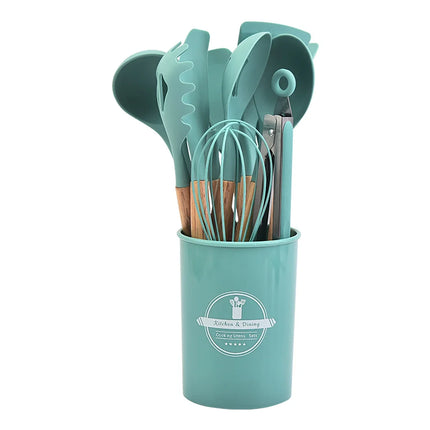 12Pcs Silicone Cooking Utensils Set For Non-stick Cookware Black Kitchen Cuisine Outils Cookware Heat Resistant Accessoires