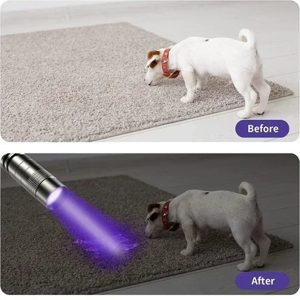 395Nm UV Flashlight High Power LED Blacklight Torch-Aluminum Mini With Clip, For Resin Curing/Pet Urine Detection, Battery Power