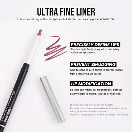 Slanted Tube Lip Liner, Lipstick Lip Pencil, Waterproof Lipstick Pen,Long-Lasting,Matte Lip Liner