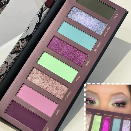 8 Colors Gothic Pearlescent Purple Eyeshadow Palette Oil Painting Style Matte Punk Metallic Chameleon Smoked Eye Pigment Makeup