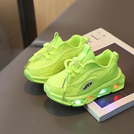 Baby Shoes2023 Spring Autumn New Boys and Girls Light Up Clunky Sneaker Small and Medium-sized Children's Soft Soled Baby Shoes