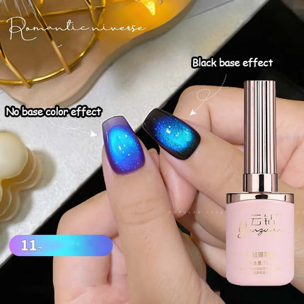 Double Light Romantic Cat Eye Magnetic Gel Nail Polish Sparkling Rainbow Colorful Soak Off Nail Art Gel Varnish Semi Permanent
