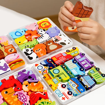 Montessori Toy Wooden jigsaw Puzzle Creative 3D Puzzle for Children's Intelligence Development Ealy Educational Toy For Children