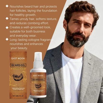 Beard Oil Spray For Men Conditioning Beard Care Moisturizing Oil Extract Leave In Conditioner Beard Softener Cologne Scent Groom