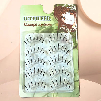 5 Pairs Japanese Style Fairy Eyelashes Natural Cute Looking COSPLAY COS  Wispy Soft Lash Extension Comic Eye Clear Band