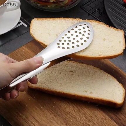 〔CC55〕1pc Food Clip Kitchen Utensils BBQ Food Clip Kitchen Chief Tongs Stainless Steel Portable For Picnic Barbecue Cooking