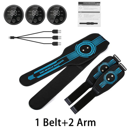 Smart EMS Ab Stimulation Belt - Rechargeable Muscle Toner for Home Gym Fitness & Body Contouring