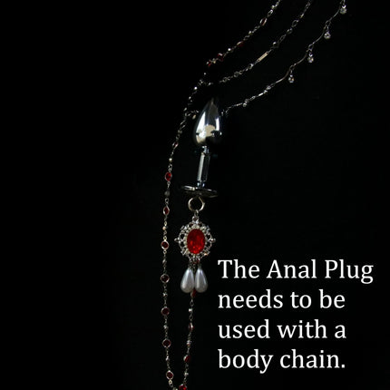 Red Tassel Gem Nipple Clamps Erotic Collar Body Chain Chest Restraint BDSM Women's Sexy Body Accessories Fetish Adult Sex Toys