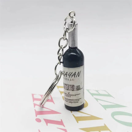 Simulation Resin Beer Wine Bottle Keychain for Women Men Fashion Car Bag Keyring Pendant Accessions Jewelry Gift Wholesale 2025