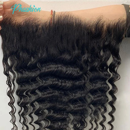 Phashion Real HD Full Long 13x4 Lace Frontal Only Kinky Curl Straight Loose Deep Water Wave Swiss Ear to Ear Closure Human Hair