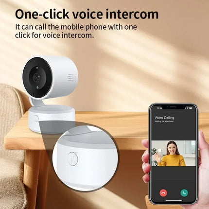 WIFI Tuya Camera Indoor 5MP Baby Monitor Two Way Talk 4X Zoom PTZ 360°  Surveillance Cameras Support Alexa Google Smart Life