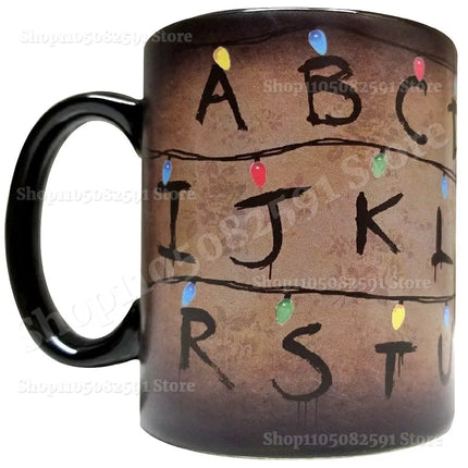 Stranger Xmas Lights 11oz Thermochromic Mug, Temperature Heat Sensitive SThings Christmas Light Cup, for Coffee & Milk Tea