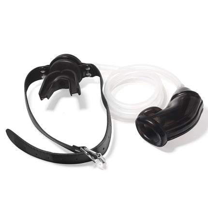 Piss Urinal Flow Into Mouth Plug Gag Catheters Cock Cage irrigation System Chastity Cock cage Device Sex toys