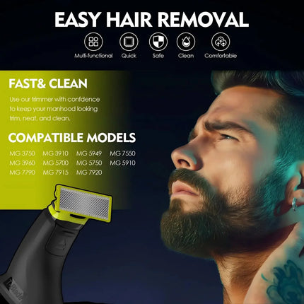 One Blade Shaver Replacement Blades Compatible with Norelco Multigroom 3000 5000 7000 9000 Series Electric Beard Trimmer