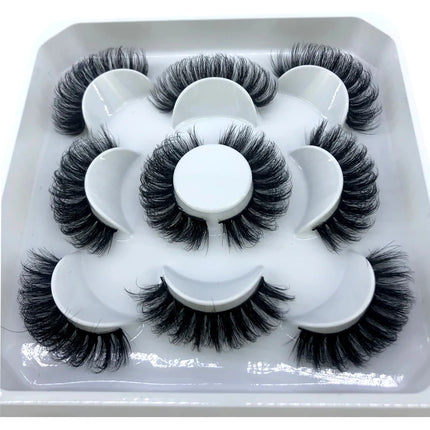 5 Pairs Fluffy Lashes 8-25mm 3D Mink Lashes Long Thick Natural False Eyelashes Wholesale Lashes Vendors Makeup Mink Eyelashes