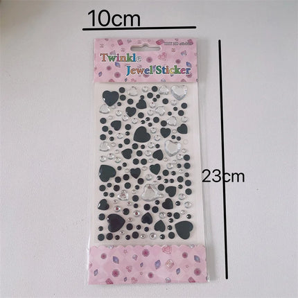 Large Love Diamond Sticker Ins3D Korean Diamond Decorative Handbook Sticker Face Sticker Children's and Girls' Crystal Diamonds