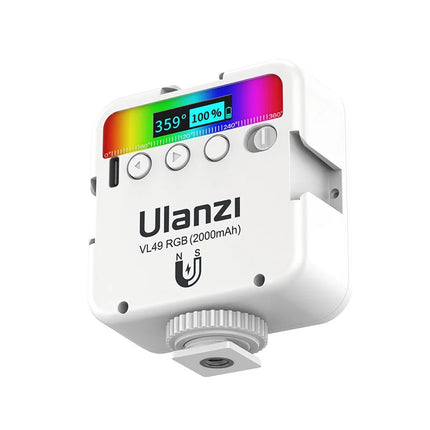 Ulanzi VL49 RGB Camera Light LED Video 2500K-9000K 800LUX Magnetic Mini Fill Light 3 Cold Shoe 2000mAh Type-C for Youtube