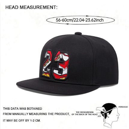 2025 Fashion Creative New Baseball Hat 23 Embroidered Street Personalized New Outdoor Leisure Sunshade Hat Unisex Flat Edge Hat