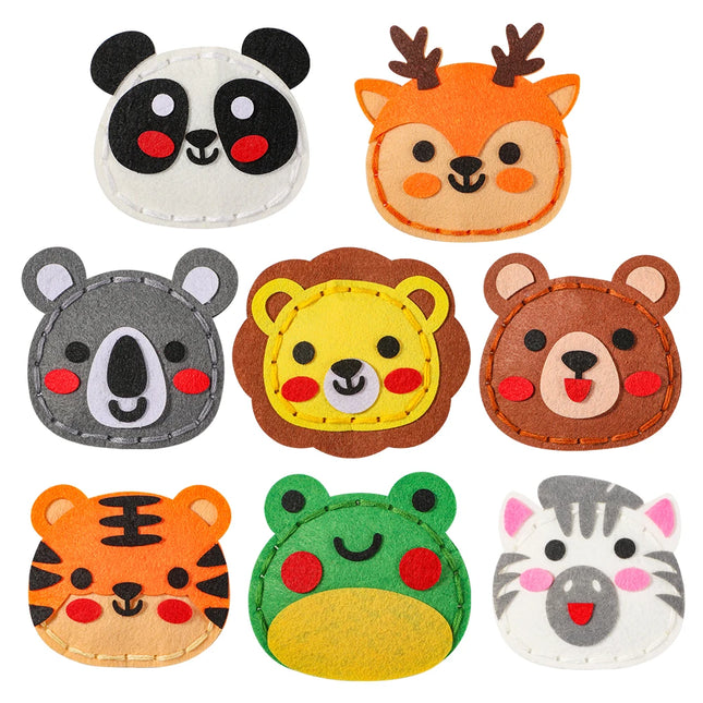 8-piece Forest Animal DIY Sewing Kit Beginner Handicraft Material Pack Cute Cartoon Animal Tiger Panda  Pendant Birthday Gift Cr