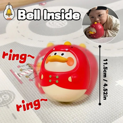 Baby Tumbler Toy Head Up Training Soothing Wind Chime Food Grade Material Baby Early Education Sensory Toy Drop-resistant