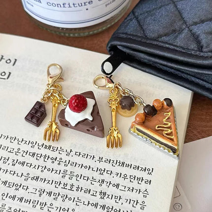 1PC Creative Unique Doughnut Bread Coffee Phone Charm Strap Pendant Lanyard Simulated Food Toys Keychain Bag Accessories Gift
