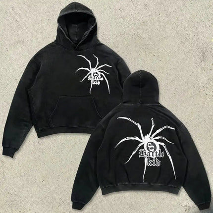 European and American Popular Skull Letter Printed Hoodie Harajuku Style Y2K Street Couple Outfit Spring and Autumn Hoodie