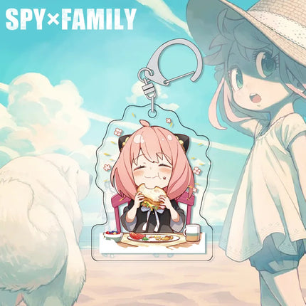 SPY×FAMILY Anya Keychain Acrylic Charm Cute Anime Figure Pendant for Backpack Bag Accessories Spy x Family Merchandise Gift for