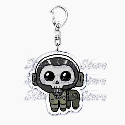 Hot Military Game Ghost Chibis Keychains for Accessories Cod Soldier Soap Simon Riley Keyring Jewelry Fans Friends Gaming Gifts