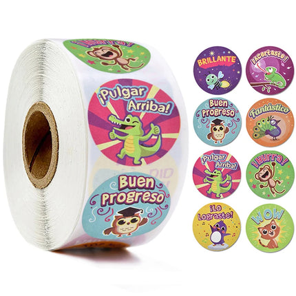 100-500pcs Cute Reward Stickers Roll with Word Motivational Stickers for School Teacher Kids Student Stationery Stickers Kids
