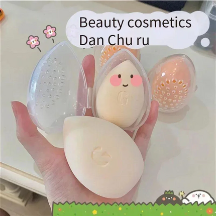 1PC Travel Cosmetic Sponge Box New Portable Pink and White Egg Plastic Box Powder Sponge Cosmetic Cosmetic Organizer