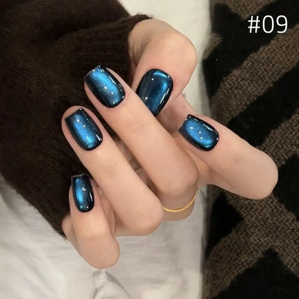 MIANEL 10ML Fiery Sunset Glass Beads Cat Eye Gel Nail Polish Winter Hot style Cat Magnetic Gel Nail Salon Black Nails 1-10pcs