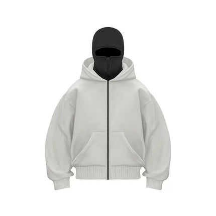 Men and Women Balaclava Y2K Gothic Harajuku Spring Autumn Winter New Item Double Hooded Sweatshirt Men Hooded Mask Zipper Jacket