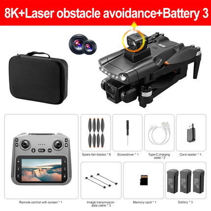 Lenovo  Drone GPS RC 8K Professional HD Aerial Photography Laser obstacle avoidance Aircraft Quadcopter Three-axis gimbal Dron