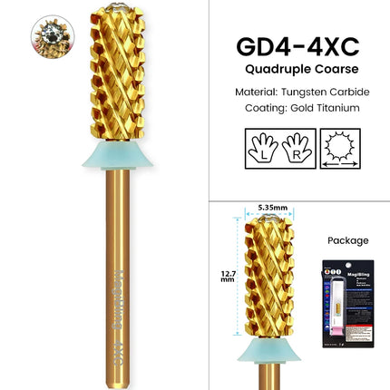 MagiBling Crystal Top Small Barrel Carbide Nail Drill Bits Left Right Hand Cuticle Gel Polishing Remove Easy Use Manicure Tools