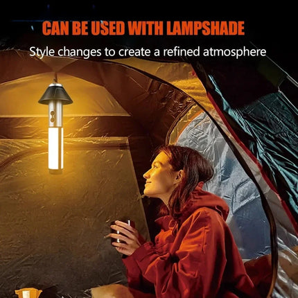 Multi-functional Camping Light 2 in 1 Rechargeable Telescopic Camping Lantern Flashlight with Hook Outdoor Emergency Work Light