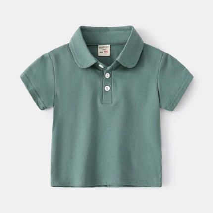 1-7T New Boys Polo Tee Shirt Top Luxury Navy Blue Toddler Boy T Shirt Turn Down Collar Yellow Dinosaur T-Shirts for Kids Clothes