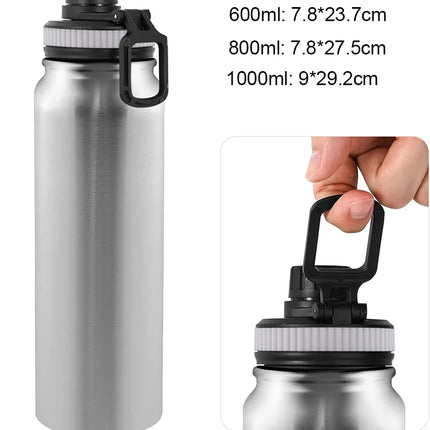 600/800/1000ML Portable Thermos Bottle 304 Stainless Steel Travel Mug Double Wall Vacuum Flask Insulated Tumbler Water Bottle