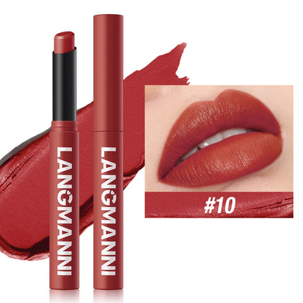 12 Color Matte Lipstick Pencil Waterproof Long Lasting Non-Stick Cup Lip Stain Tint Cosmetic Nude Lipstick Pen Makeup Cosmetics