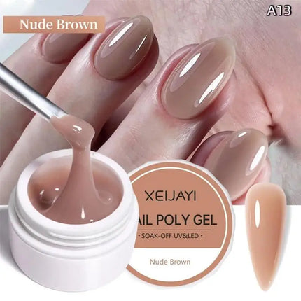 Jelly Extension Nail Gel Polish Soak Off UV LED Gel Modeling Carving Glue Milky White Clear Pink Color Multicolour Nail Salon