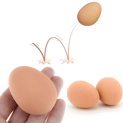 Bouncing Egg Rubber Bouncing Ball Egg-Shaped Prank Joke Toy Magic Show Prop Gift for Kids Adult Party Stage Bag Stocking Filler